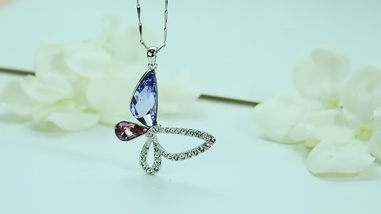 Butterfly Pendant Necklace Blingin Butterfly Petite Adorned with Swarovski  Crystals -Controse